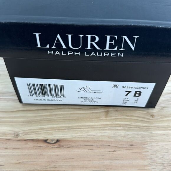 Lauren Ralph Lauren Emerey Leather Sandal- Cream- Size 7B- N IB - Picture 8 of 8